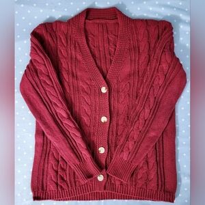 Cable Knit Cardigan Sweater